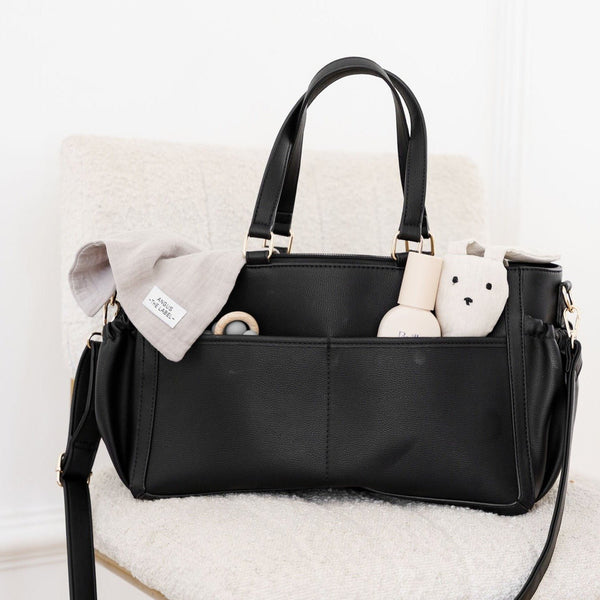The Bea Pram Caddy Baby Bag – Black - Arrived Bags