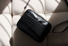 The Hayes Crossbody Baby Bag - Black Croc - Arrived Bags